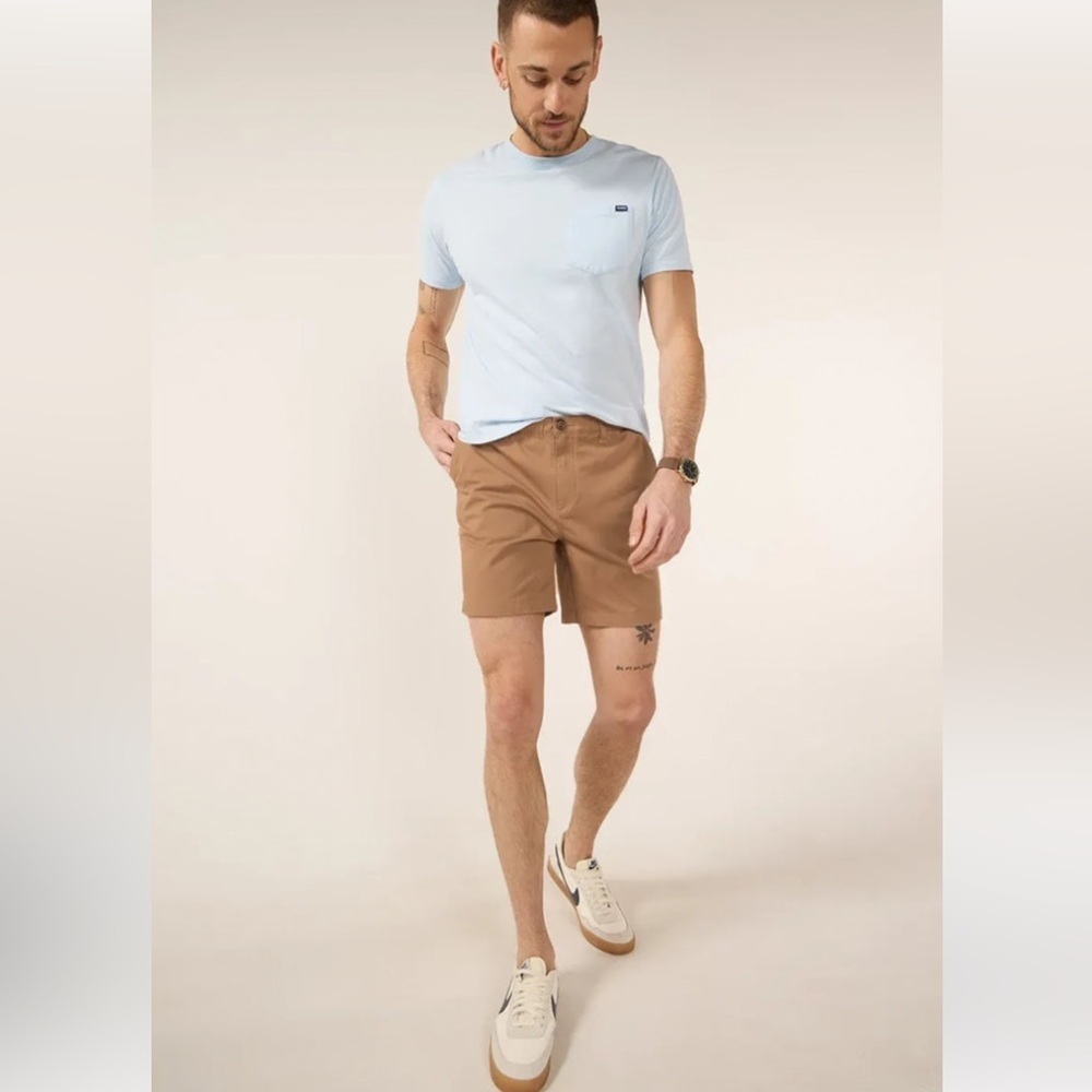 CHUBBIES MENS THE STAPLES 7" ORIGINALS STRETCH SHORTS Size XL Dark Khaki Tan